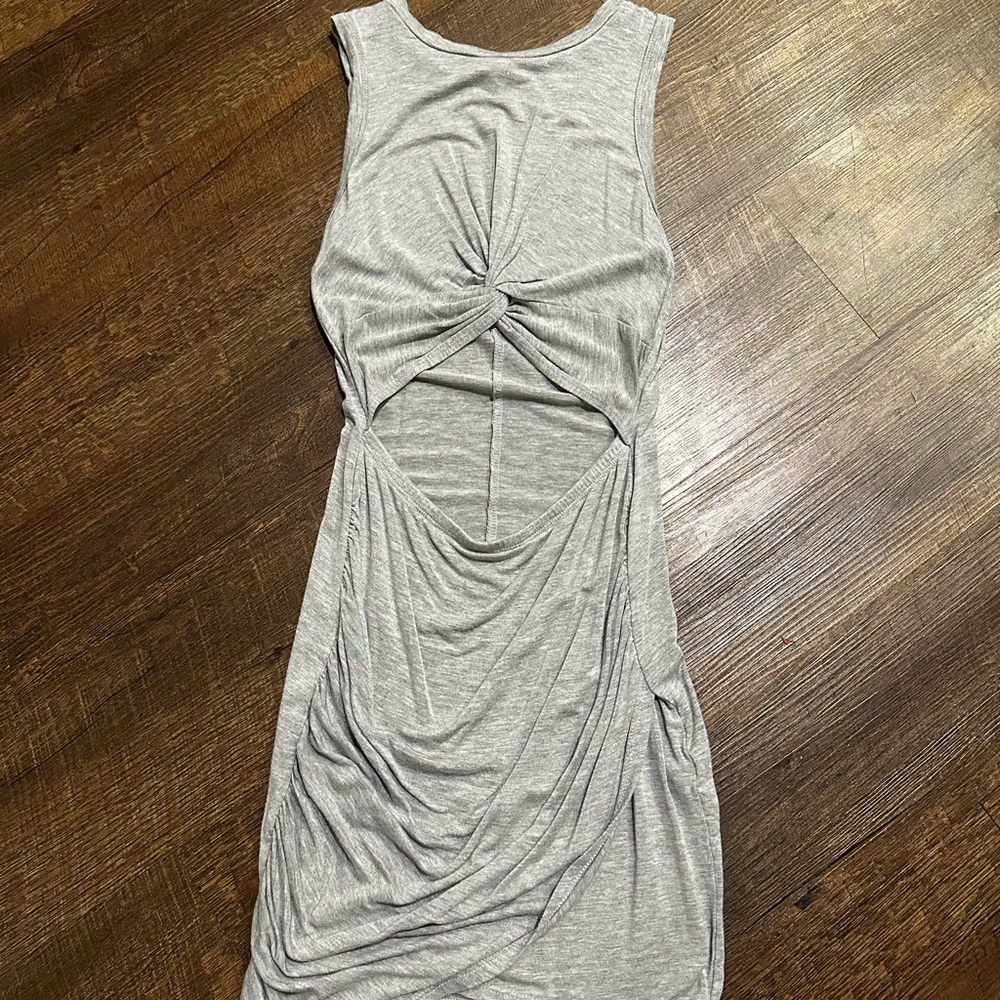 Keyhole Casual Gray Dress